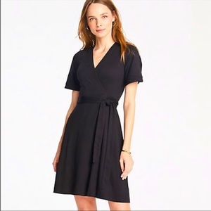 LOFT Black Mini Wrap Dress